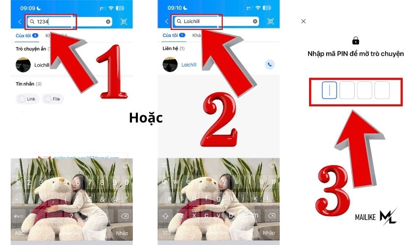 Nhập mã PIN hoặc tên để tìm người bị ẩn tin nhắn