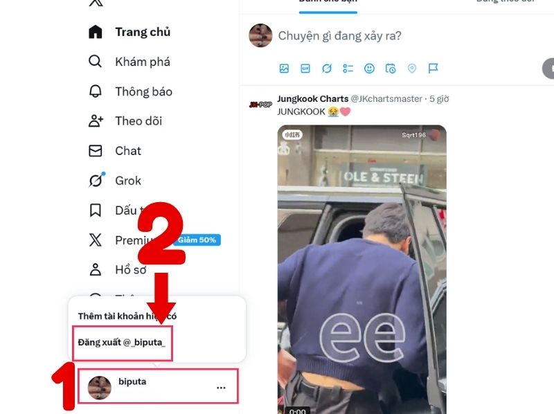 Cách đăng xuất Twitter 