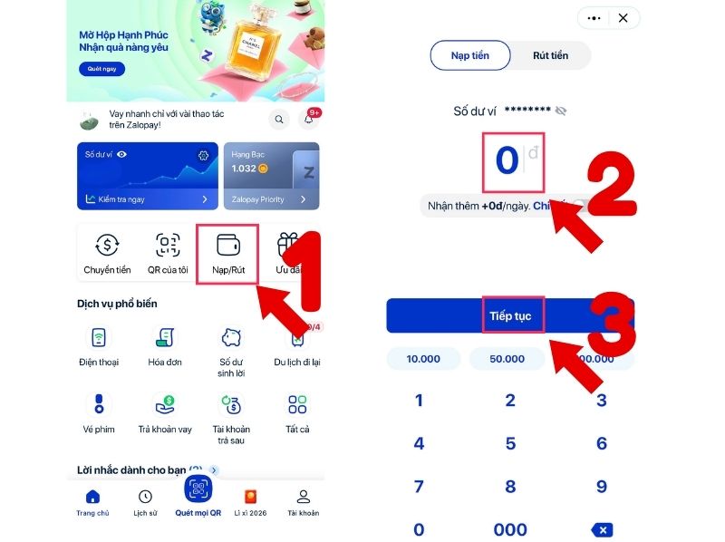 cách nạp tiền vào zalo pay