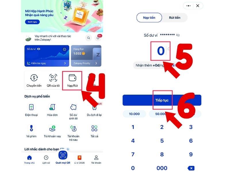 cách nạp tiền vào zalo pay