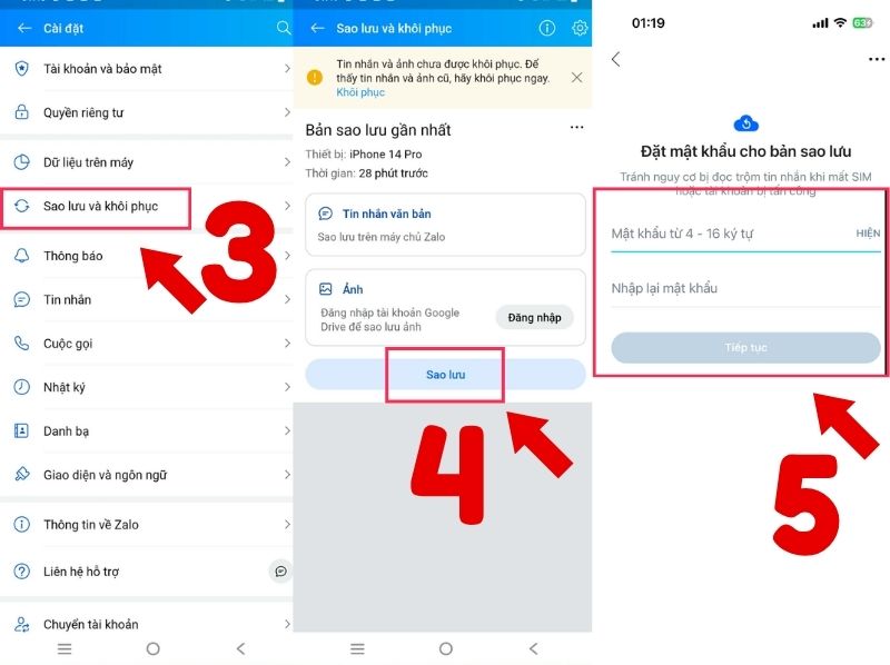 Cách sao lưu tin nhắn Zalo trên điện thoại