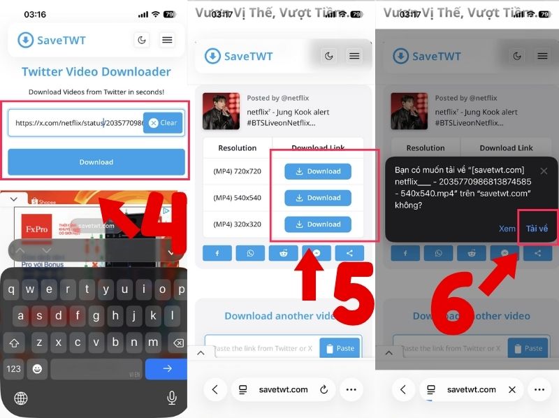 cách tải video trên Twitter về điện thoại