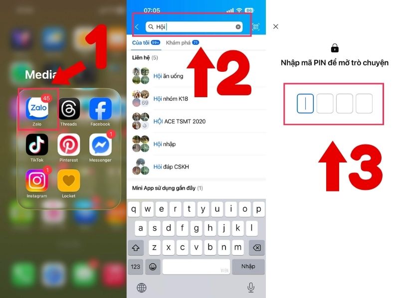 cách tìm tin nhắn ẩn trên Zalo