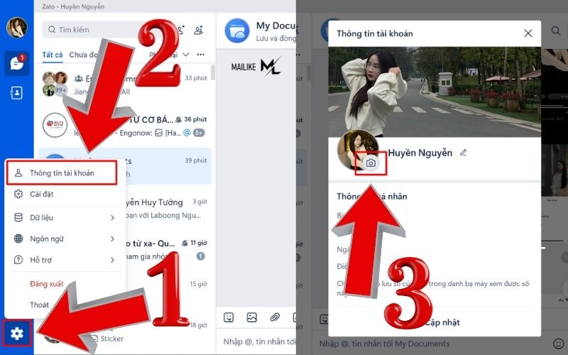 Truy cập vào trang cá nhân rồi ấn vào biểu tượng camera