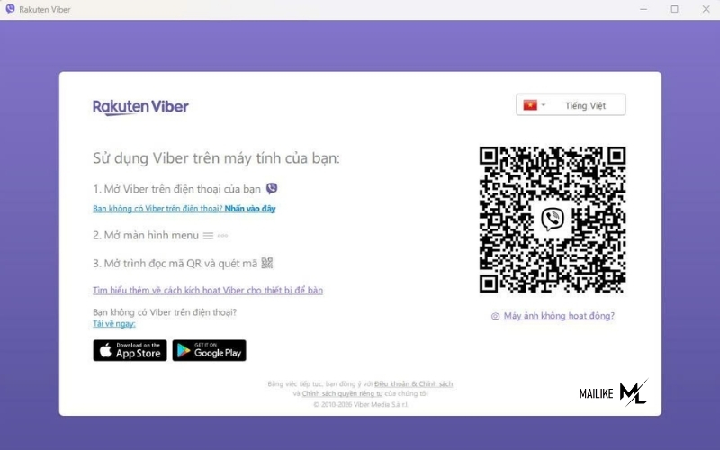 Quét mã QR để đăng nhập Viber trên máy tính từ điện thoại