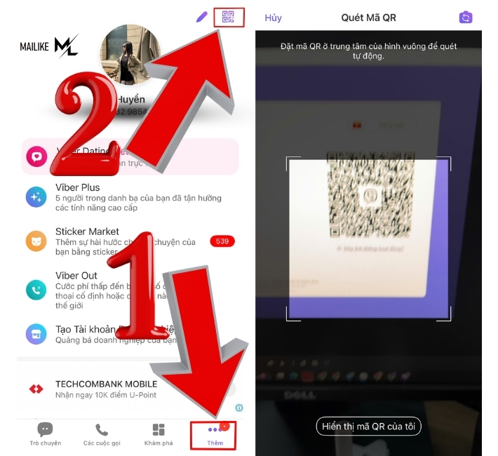 Cách quét mã QR trên điện thoại để đăng nhập Viber trên máy tính