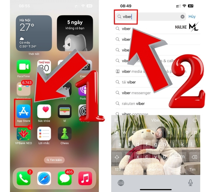 Mở app Store để tìm ứng dụng Viber