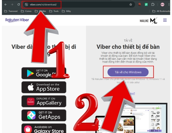 Truy cập vào đường link để tải Viber dễ dàng
