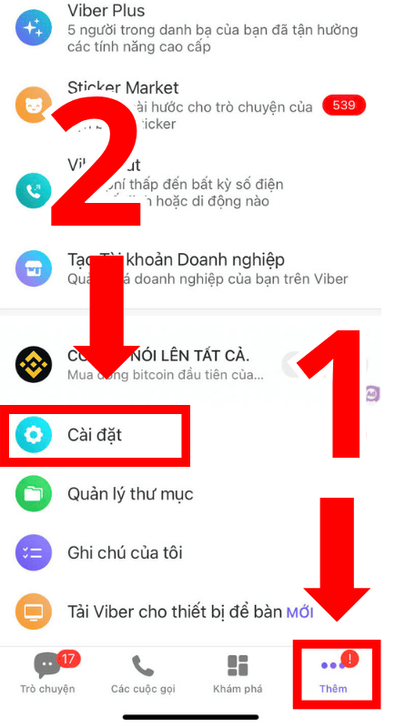 Giao diện Viber trên điện thoại