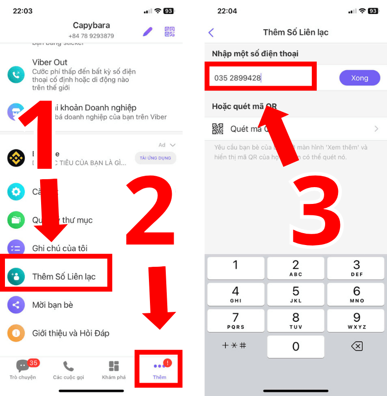Cách kết bạn trên Viber bằng điện thoại