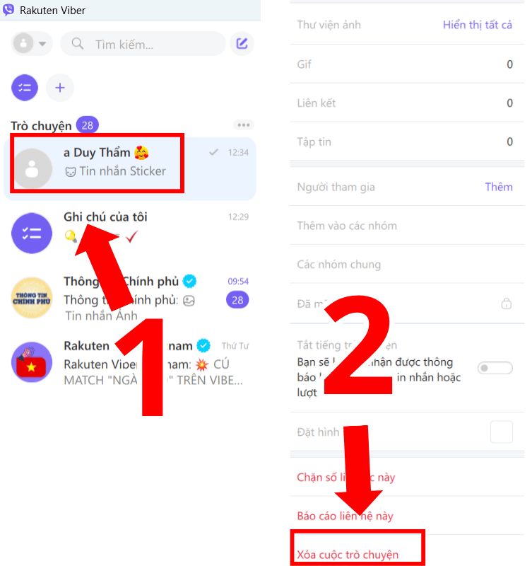 Cách hủy kết bạn trên Viber bằng máy tính