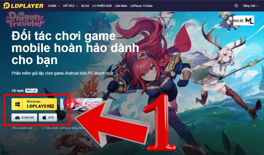 Truy cập vào đường link vnm.ldplayer.net
