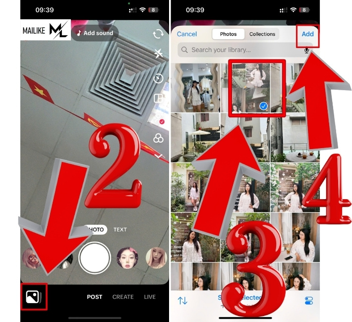 Chọn video hoặc tự quay video mà bạn muốn đăng
