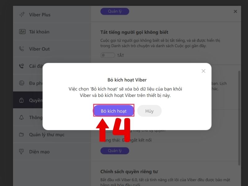 cách đăng xuất viber