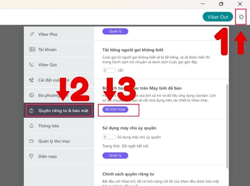cách đăng xuất viber trên máy tính