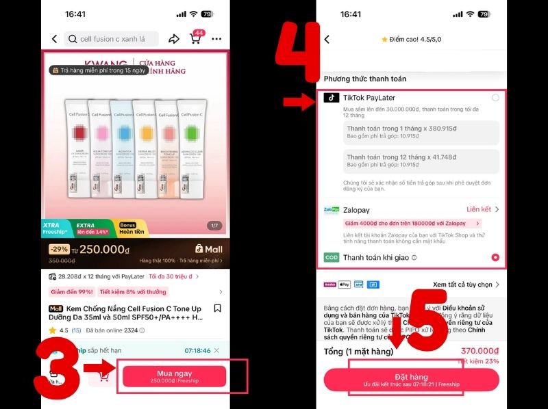 cách mua hàng trên tiktok