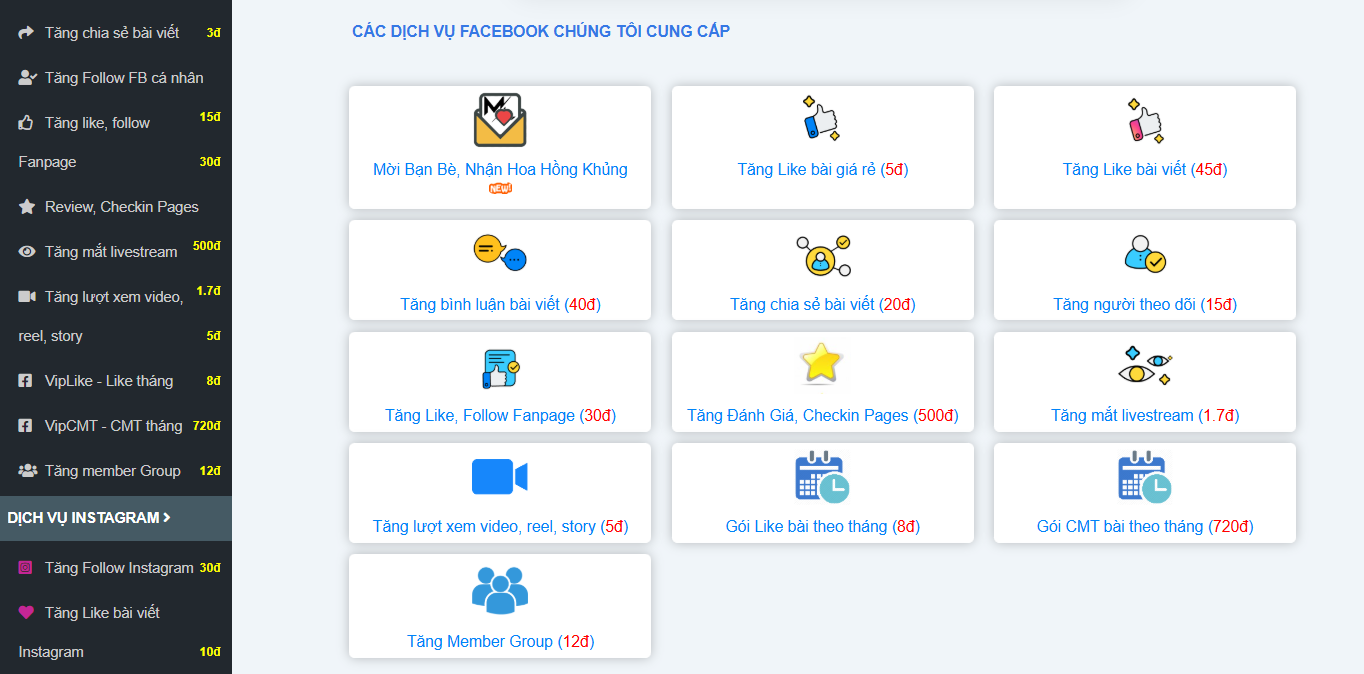 Mailike cung cấp các gói follow/sub – like/tim – view – comment – share – mắt livestream