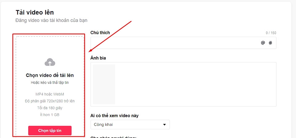 Chọn video để tải lên tiktok phù hợp