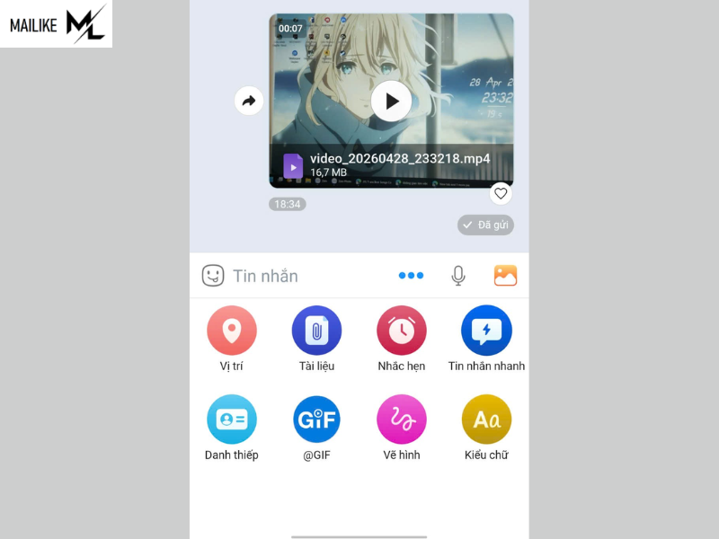 Cách gửi video dài qua Zalo