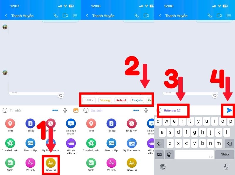 cách đổi phông chữ trên zalo
