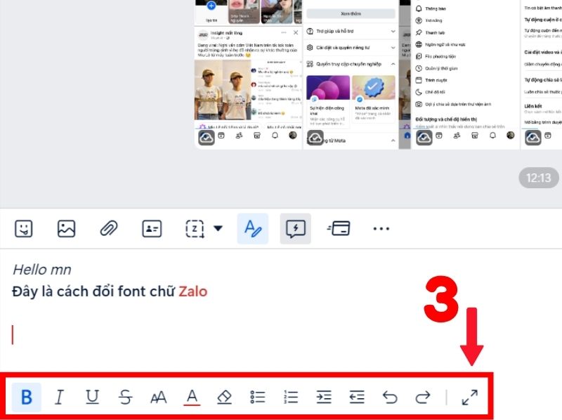 cách đổi phông chữ trên zalo