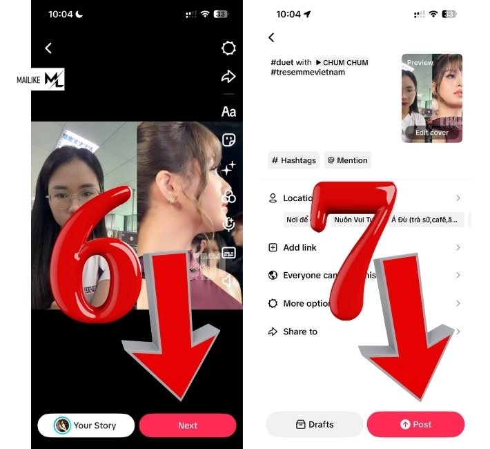 Hoàn thành xong cách duet trên tiktok có tiếng