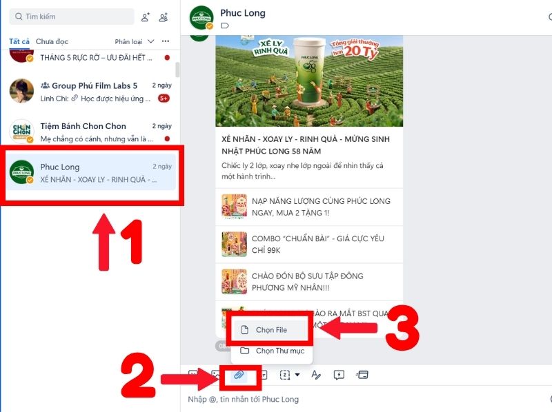 cách gửi file excel qua zalo