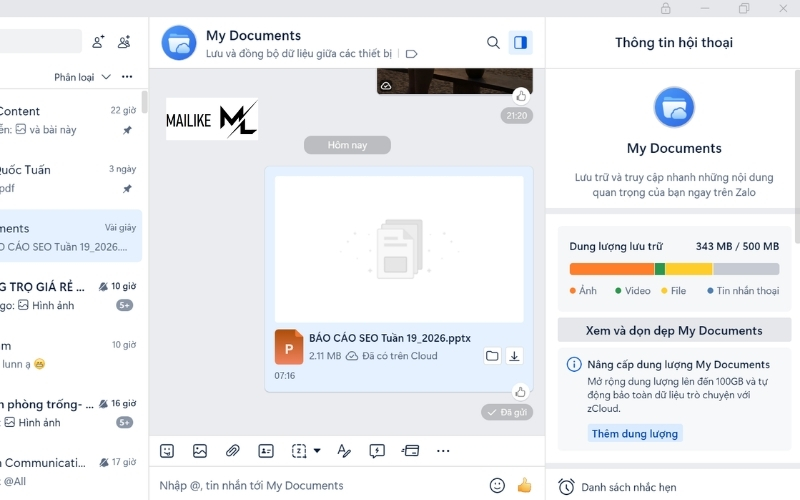 Hoàn thành xong cách gửi file powerpoint qua máy tính