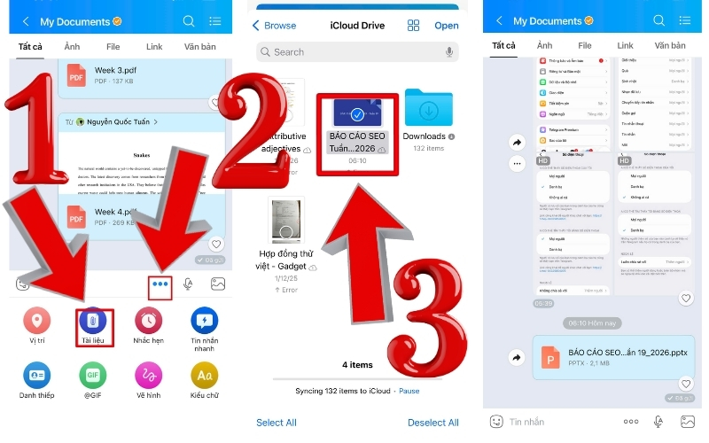 Hoàn thành xong cách gửi file powerpoint trên điện thoại