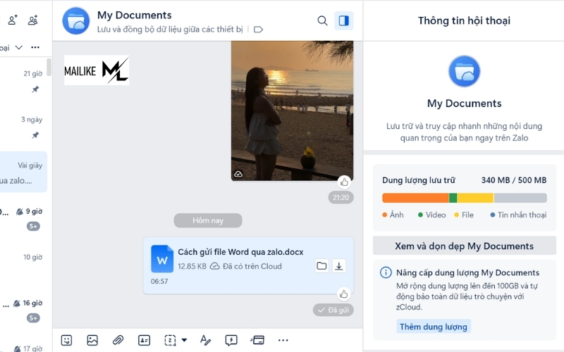 Hoàn thành cách gửi file word qua zalo nhanh chóng trên máy tính