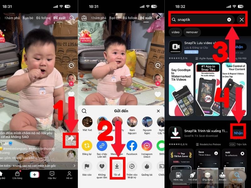 cách lưu video tiktok không có id
