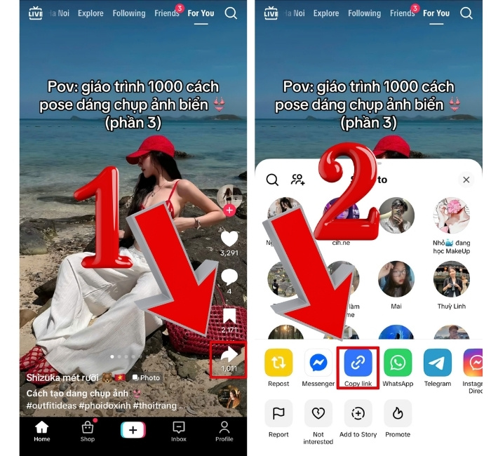 Cách sao chép liên kết Tiktok trên điện thoại đơn giản