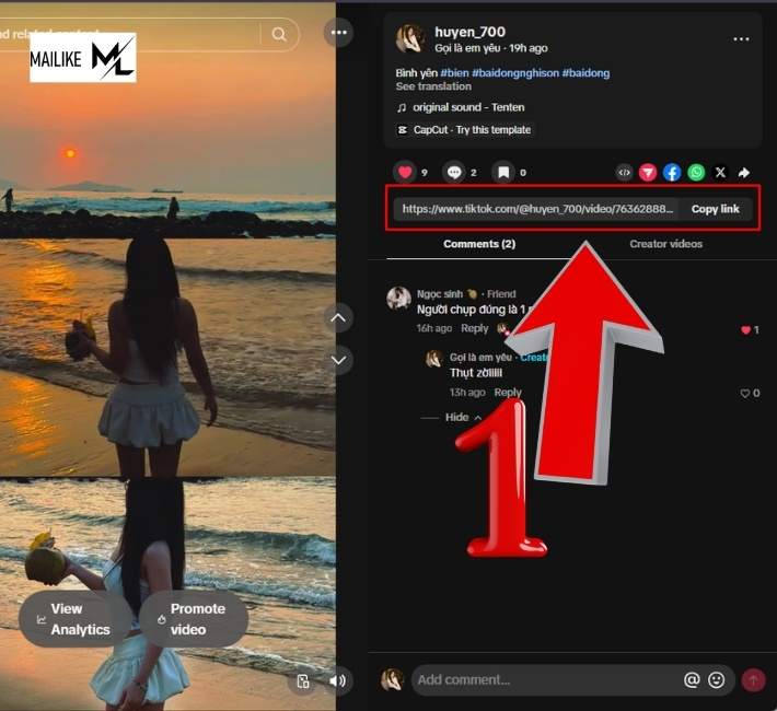 Cách sao chép liên kết Tiktok trên máy tính đơn giản