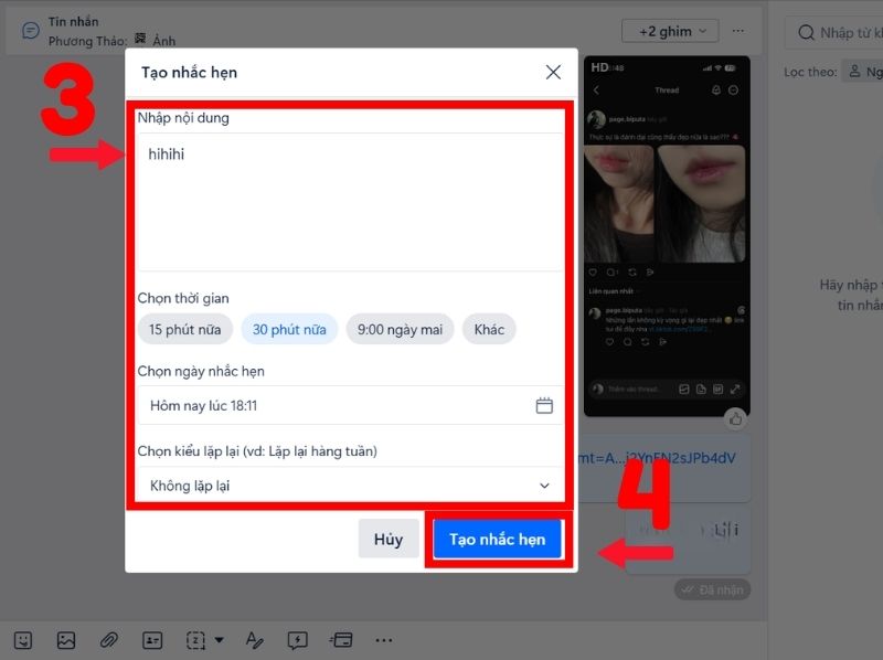 cách tạo thông báo nghỉ lễ trên Zalo