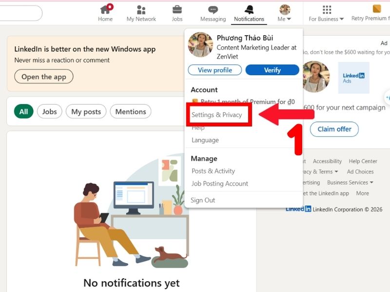 cách xóa tài khoản linkedin