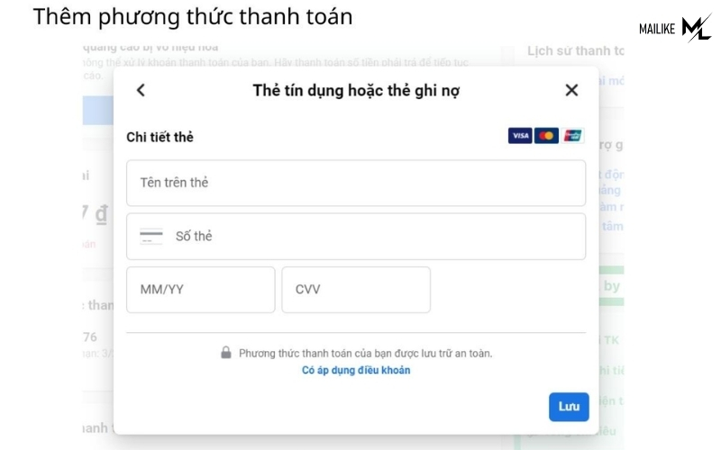 Thiết lập phương thức thanh toán là xong
