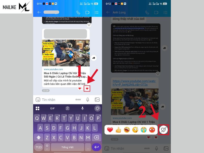 Cách xóa icon trên Zalo