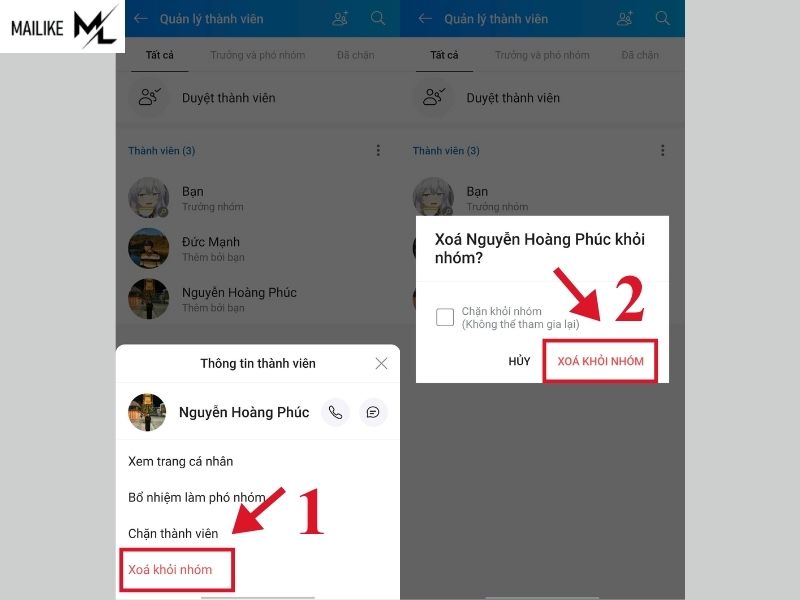 Cách xóa thành viên trong nhóm Zalo