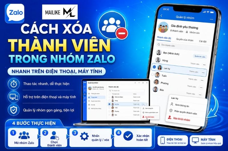 Cách xóa thành viên trong nhóm Zalo