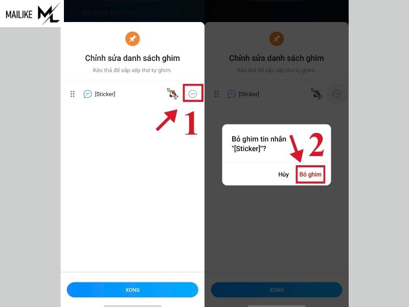 Cách bỏ ghim tin nhắn Zalo