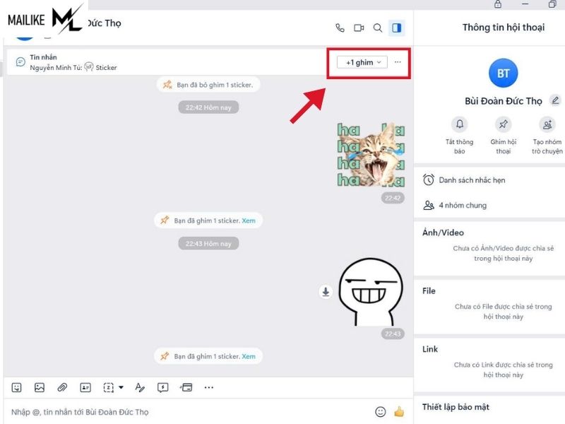 Cách bỏ ghim tin nhắn Zalo