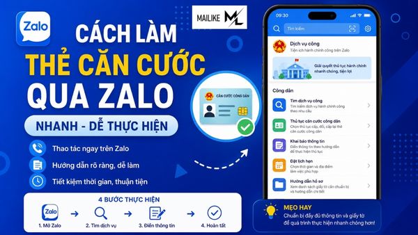 Cách làm thẻ căn cước qua Zalo