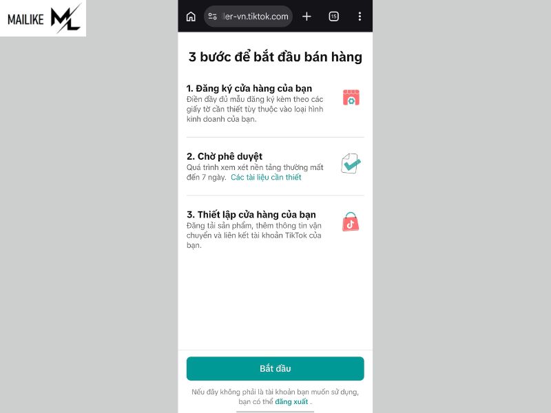 Cách đăng ký TikTok Shop trên điện thoại