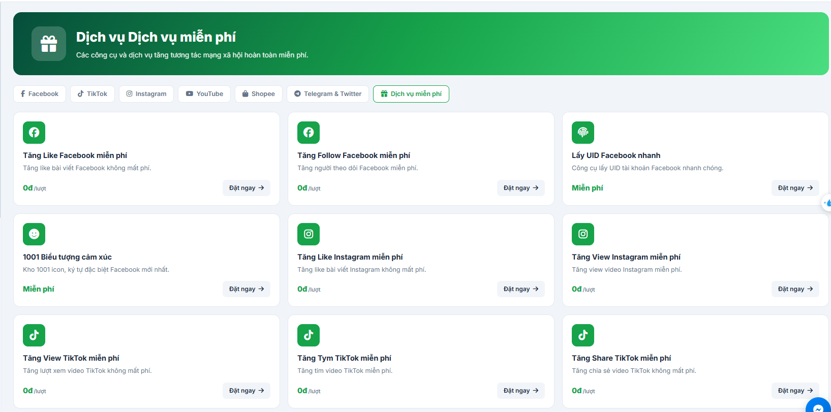 Dịch vụ miễn phí của Mailike