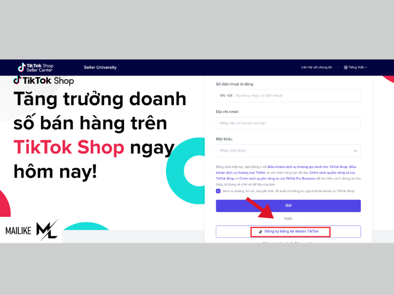cách đăng ký tiktok shop