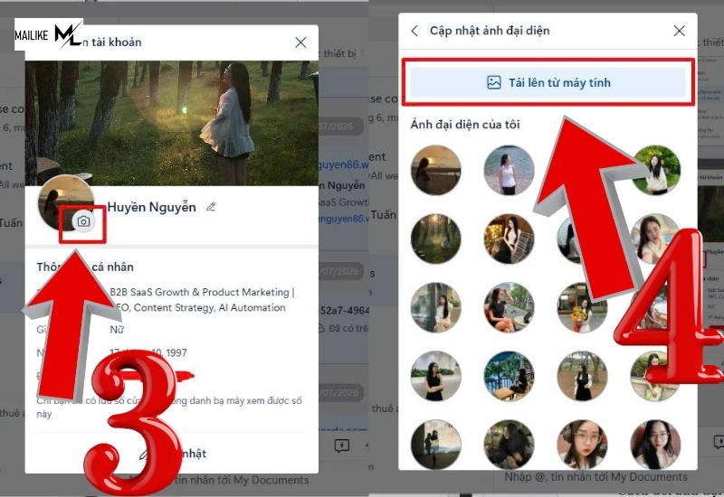 Tải ảnh mà bạn muốn đổi lên ứng dụng Zalo