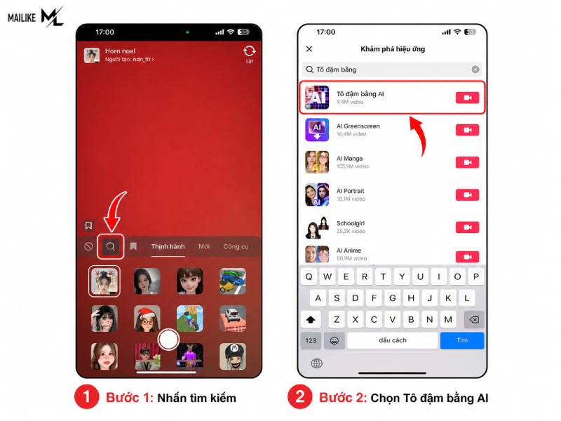 Tìm hiệu ứng AI phù hợp để triển khai làm video