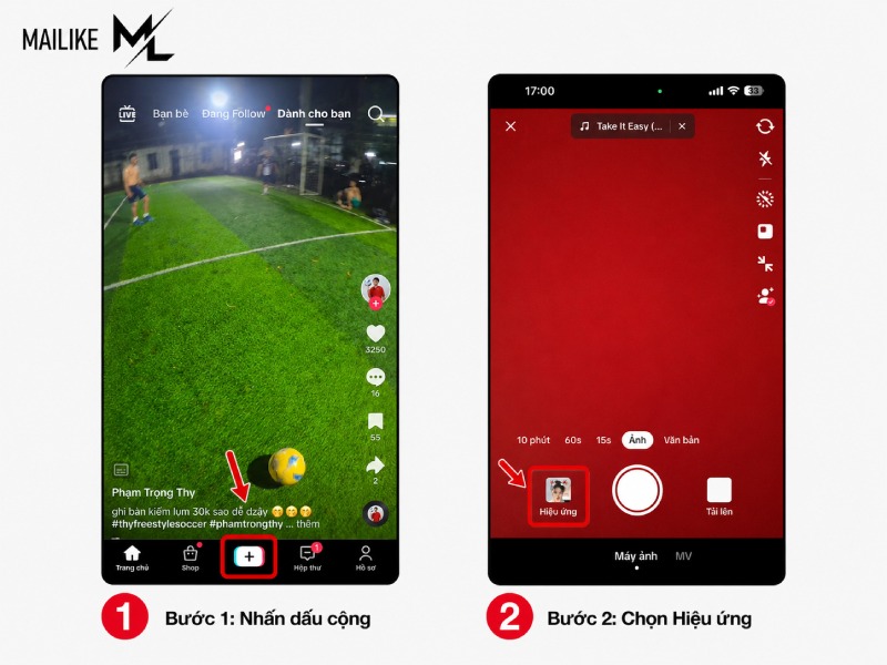 Mở giao diện để tìm hiệu ứng AI