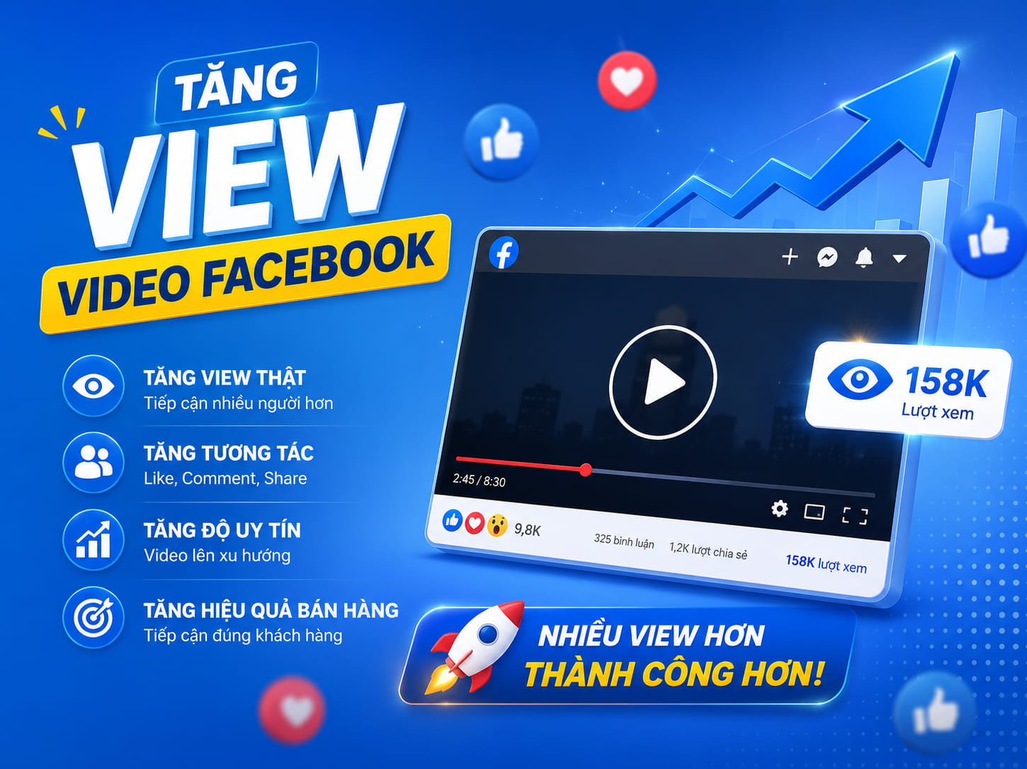cách tăng view video Fb miễn phí