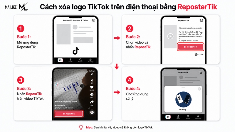 Cách xóa logo TikTok trên điện thoại bằng ResposterTik đơn giản
